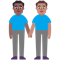 Men Holding Hands- Medium-Dark Skin Tone- Medium Skin Tone emoji on Microsoft